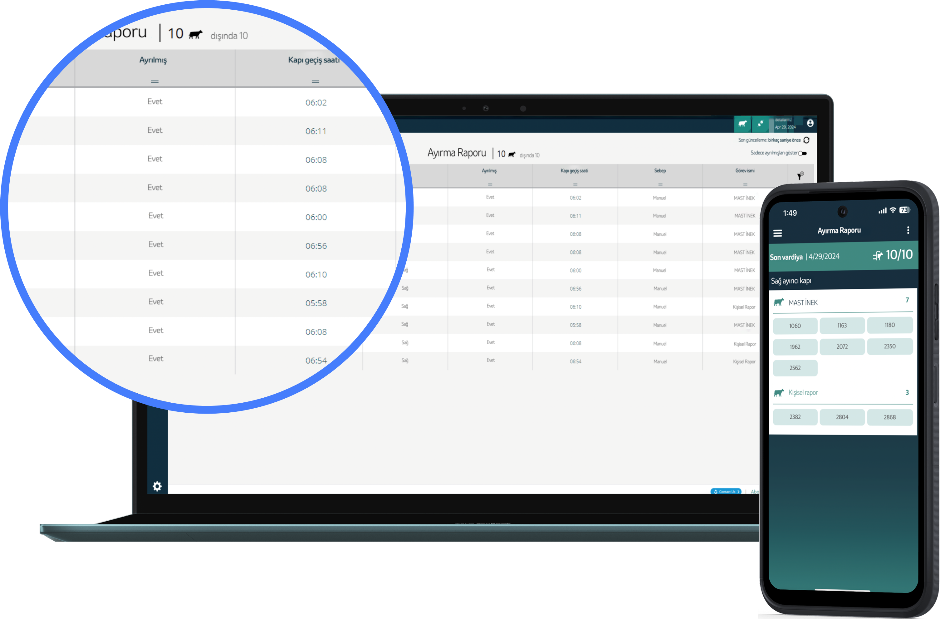 mobile phone and laptop with data